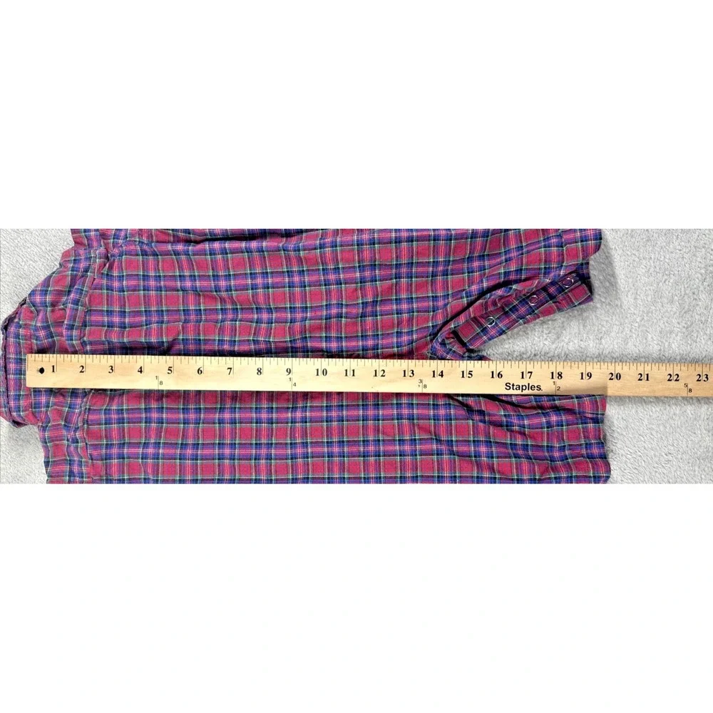 Ralph‎ Lauren Infant Button-Down Long Sleeve Plaid Bodysuit Red/Blue Size S 3-6M